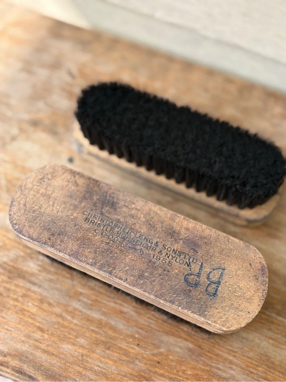VTG Christopher Leng & Sons Ltd. shoe brushes manufactured in 1955.